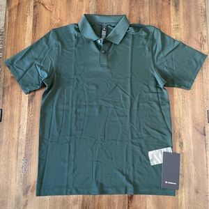 Mens Lululemon Pique Classic Fit SS Dark Green Polo Shirt MSRP $88